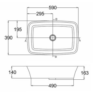 Раковина Volle palermo bacino 59x39 накладна кам'яна