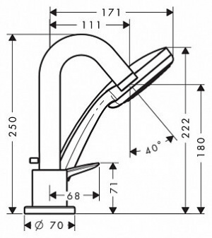 Змішувач Hansgrohe logis 71313000 на борт ванни