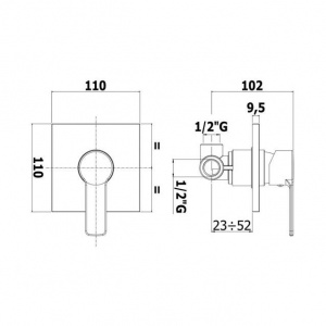Змішувач для душу Paffoni Red з металевою накладкою, колір хром RED010CR/M