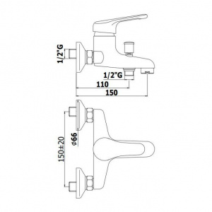 Змішувач для ванни Paffoni Nettuno, колір хром NT022CR