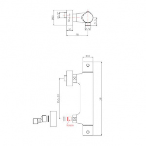Термостат для душу ECOSTOP Paffoni Light, колір нікель, чорний LIQ168ENKN