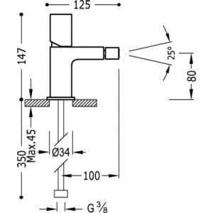 Змішувач для біде Tres Loft 20012002d хром