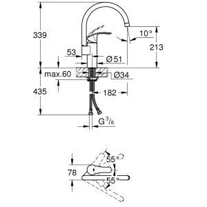 Змішувач для кухні Grohe Eurosmart 33202002