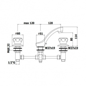 Змішувач для раковини Paffoni Danubio DA053CR