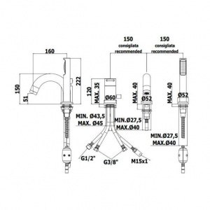 Змішувач на борт ванни із збільшеним потоком Paffoni Joker, колір чорний JK047NO