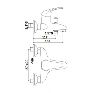 Змішувач для ванни Paffoni Nettuno due, колір білий ND022CG