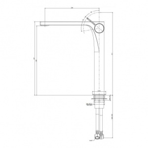 Змішувач для раковини Paffoni Rock високий, без донного клапана RO081ST