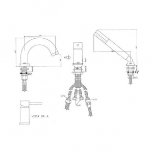 Змішувач на борт ванни Paffoni Stick з душовим гарнітуром, колір хром SK040LCR