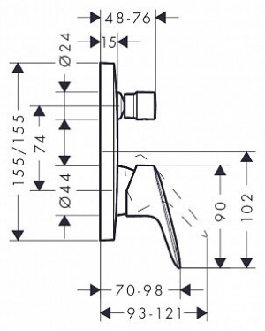 Змішувач Hansgrohe logis 71405000 для ванни з душем