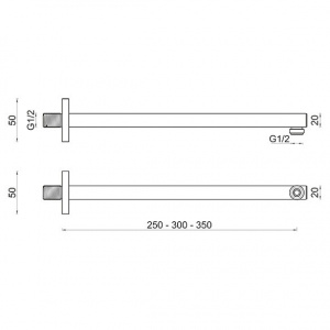Кронштейн верхнього душу Ponsi BNBRACBR08