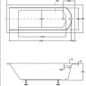 Ванна акриловая SHEA SLIM 170х70 (соло) без ног прямоугольная