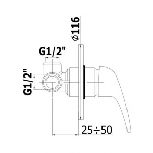 Змішувач для душу Paffoni Apollo 3, колір хром APM3010CR
