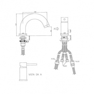 Змішувач на борт ванни без виливу Paffoni Stick з душовим гарнітуром, колір хром SK041LCR