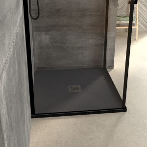 Душевой поддон Ponsi 900x900 искусственный камень, графитовый цвет