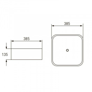 Раковина Volle 38,5x38,5 накладної