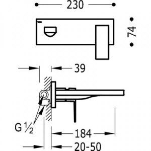 Змішувач для раковини Tres Cuadro 00620003 хром