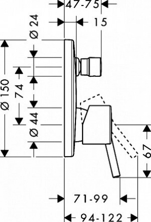 Змішувач Hansgrohe talis s 32475000 для ванни з душем.