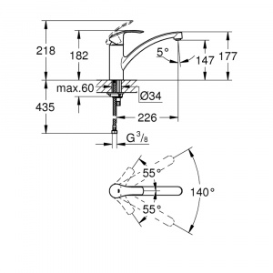 Змішувач для кухні Grohe Eurosmart 33281002