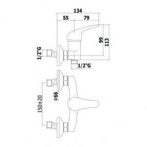 Змішувач для душу Paffoni Apollo 3, колір хром APM3168CR