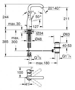 Essence Одноважільний змішувач для раковини  L-Size (32628DL1)