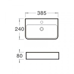 Раковина Volle 38,5x24 з отвором під змішувач
