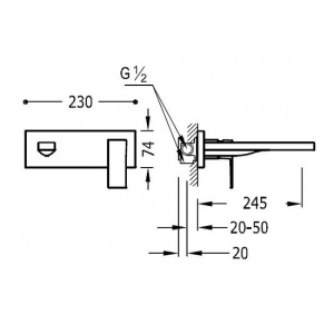 Змішувач для раковини Tres Cuadro 00620004 хром