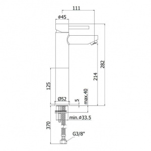 Змішувач для раковини Paffoni Stick, без донного клапана SK071HST120