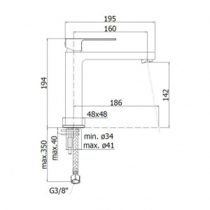 Змішувач для раковини Paffoni Effe, без донного клапана EF074CR