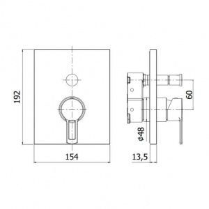 Змішувач для душу Paffoni Ringo без вбудовуваної частини, колір хром RINBOX015CR