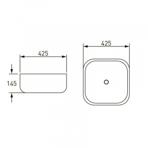 Раковина Volle 42,5x42,5 накладної