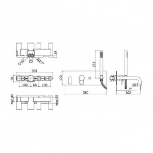 Змішувач для ванни Paffoni Joker, колір чорний JK001NO