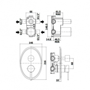 Змішувач для ванни/душу на 2 споживача Paffoni Berry, колір хром BR018CR