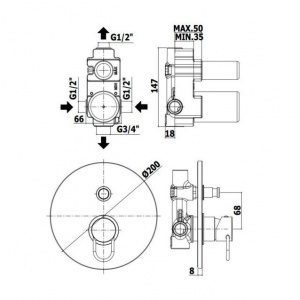 Змішувач для душу Paffoni Joker, колір чорний JK015NO