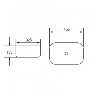 Раковина Volle 45,5x32,5 накладної