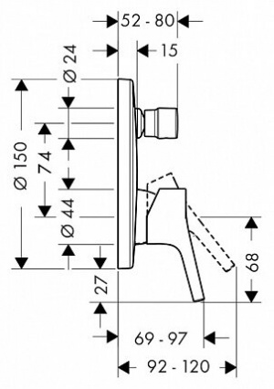 Змішувач Hansgrohe talis s 72405000 для ванни з душем