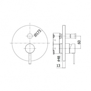 Змішувач для душу Paffoni Berry без частини, що вбудовується, колір хром BRBOX015CR