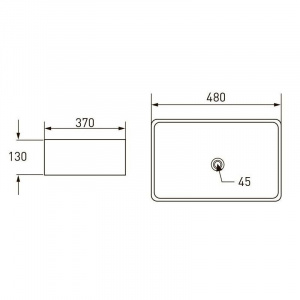 Раковина Volle 48x37 накладний
