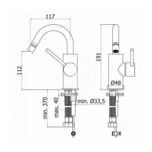 Змішувач для біде Paffoni Light, без донного клапана, LIG138HG