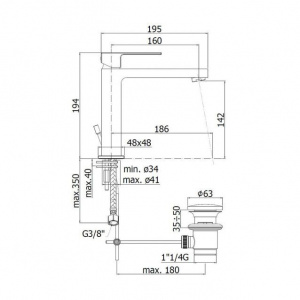 Змішувач для раковини Paffoni Effe, з донним клапаном EF073CR