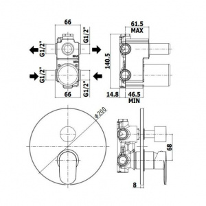 Змішувач для ванни/душу на 2 споживача Paffoni Candy, колір хром CA018CR