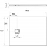 Душовий піддон Ponsi 700x900 штучний камінь, колір сірий