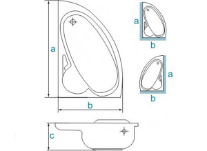Ванна акрилова BIANKA 150х95 ліва без обудови (соло)/ без отворів під ручки / без ручок