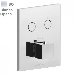 Термостат для душа Paffoni Compact box скрытого монтажа внешняя часть Bianco Opaco, цвет белый CPT518BO
