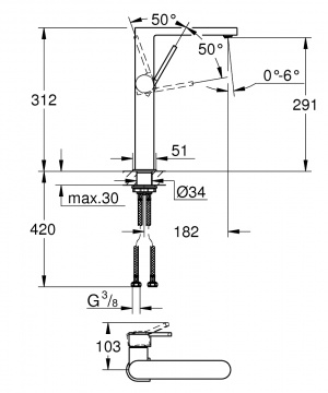 Plus Одноважільний змішувач для раковини, XL-Size (32618003)