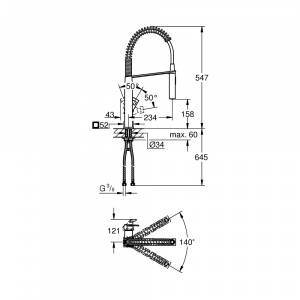 Eurocube Одноважільний змішувач для мийки (31395000)