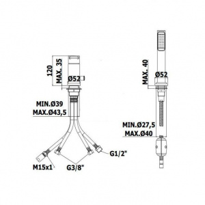 Змішувач на борт ванни без виливу Paffoni Joker, колір хром JK041LCR