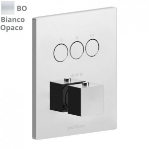 Термостат для душа Paffoni Compact box скрытого монтажа внешняя часть Bianco Opaco, цвет белый CPT519BO