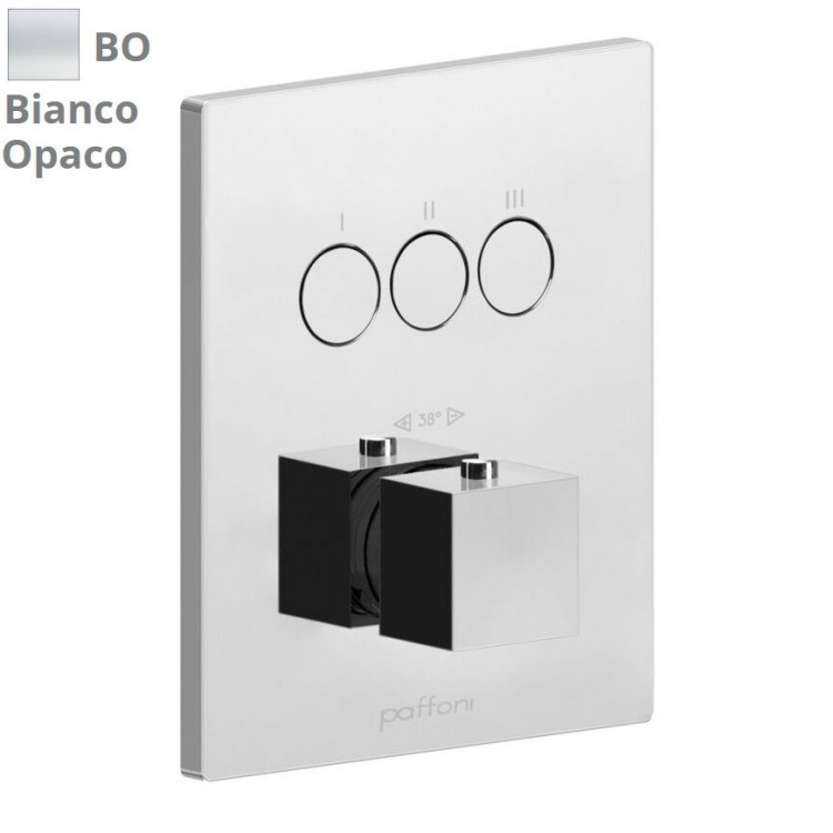 Термостат для душу Paffoni Compact box прихованого монтажу зовнішня частина Bianco Opaco, колір білий CPT519BO