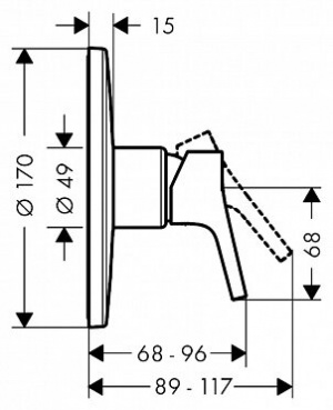 Змішувач Hansgrohe talis s highflow 72607000 для душу