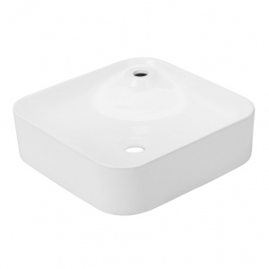 Раковина Volle квадратний 43x43 накладний з отвором під змішувач